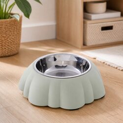 Pet Bowl 2 in 1 Dog Food Water Bowls Non-Skid Base Removable Stainless Steel