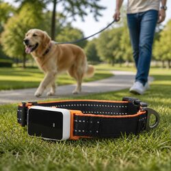 Friendly Large Pet Collar with Tracker Attachment for Your Dog