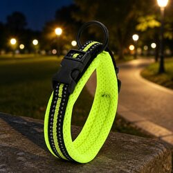Friendly XL Dog Collar with Safety Lock and Reflectors