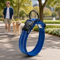 Friendly 3XL Blue Reflective Dog Collar for Your Pup
