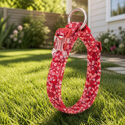 Adorable Floral Dog Collar for Your Furry Friend 3XL Red
