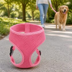 Your Dog’s New Favorite Pink Harness, Adjustable and Breathable