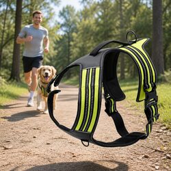 Sports No Pull Dog Harness Reflective Medium Large Extra Large Neon Yellow