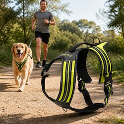 Sports Dog Harness No Pull Reflective Medium Large Dogs Neon Yellow