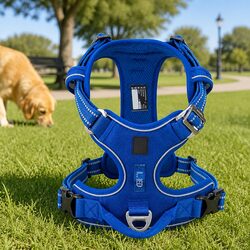 No Pull Dog Harness Breathable Mesh Reflective Nylon Webbing with Handle S