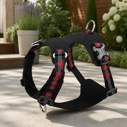Lightweight Reflective No Pull Dog Harness XL Black Secure Pet Walking Gear