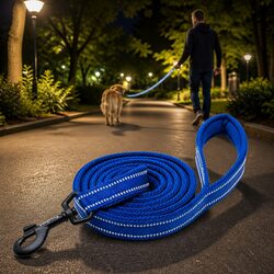 Reflective Dog Leash 2m Lead Nylon Pet Walking Strap Large Dogs Night Safety