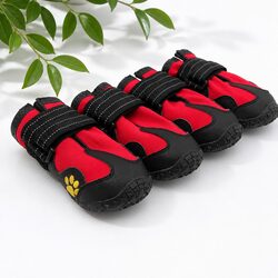 Friendly Weatherproof Dog Booties - Size 3 (4-Pack)