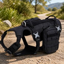 Dog Military Harness Backpack XL Tactical Training Adjustable Buckles
