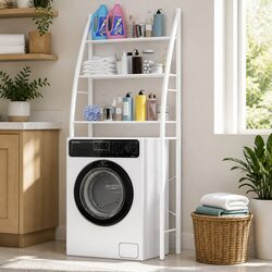 Over Toilet Storage Rack 3 Tier Shelf Stand Bathroom Organiser Steel White