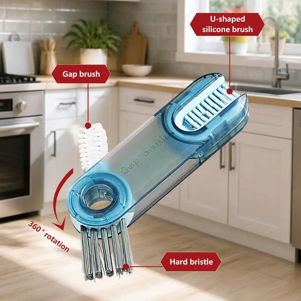 Cup Cleaning Brush Multi-Purpose Three-in-One Tool Set
