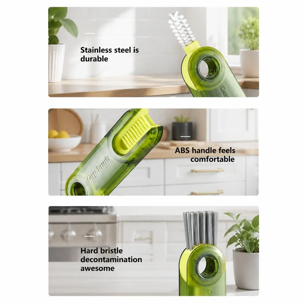 Cup Cleaning Brush Multi-Purpose Three-in-One Tool Set