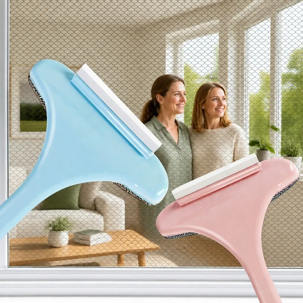 Double Sided Window Cleaner Multifunctional Brush Pink