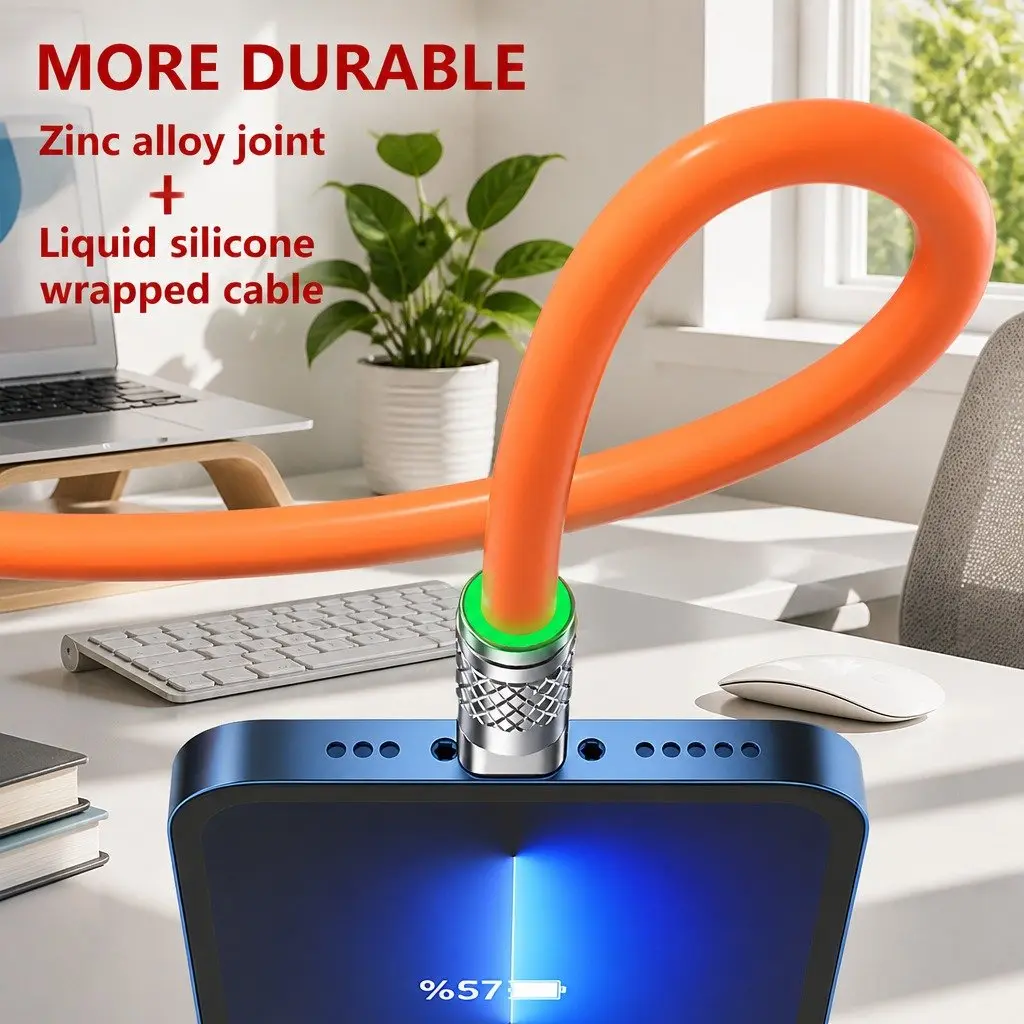 120W Fast Charging Cable 3 in 1 Universal Data Line Green 1.2 Meter