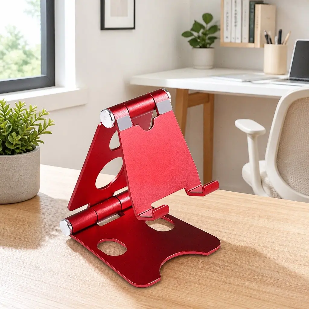 Phone Holder Portable Foldable Metal Adjustable Stand 10X8X6cm