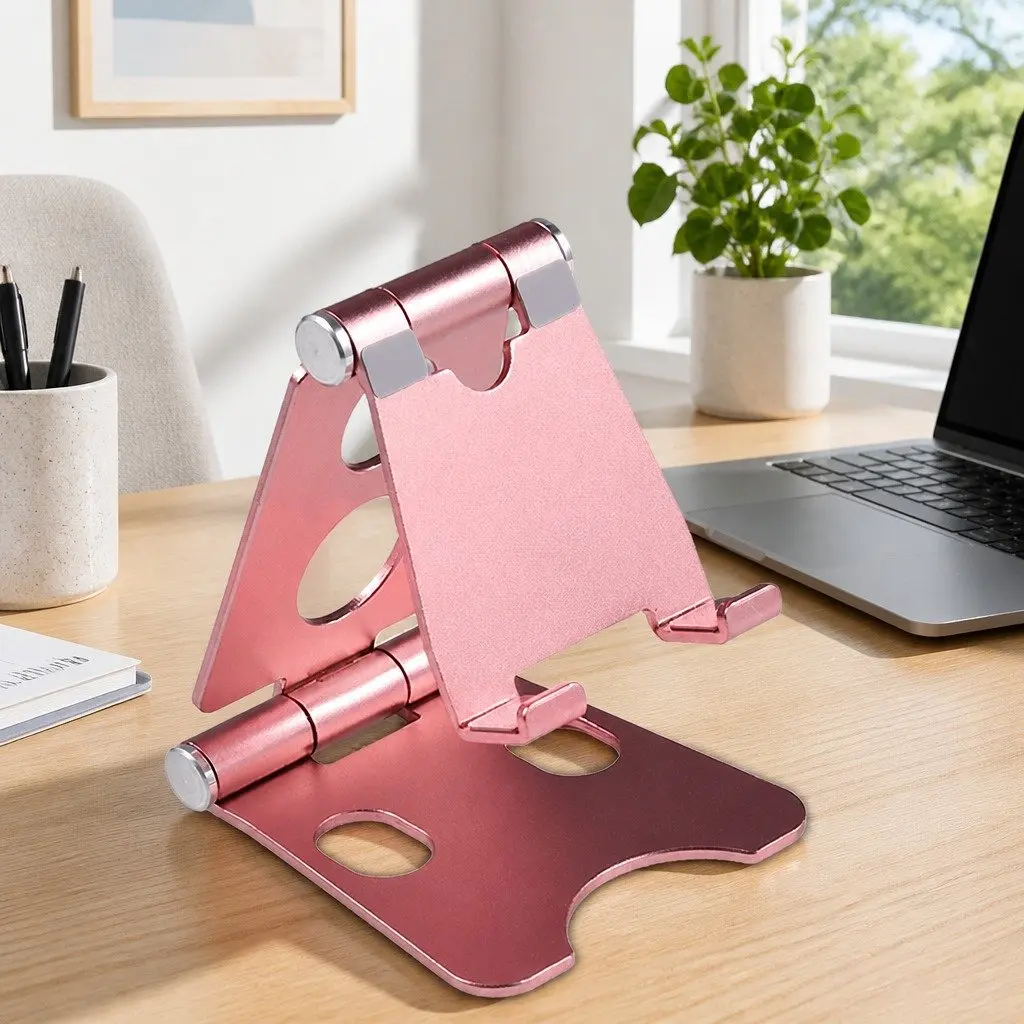 Mobile Phone Holder Portable Adjustable Metal Folding Stand 10X8X6cm