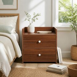 Friendly Vintage Nightstand with Dual Drawer Storage