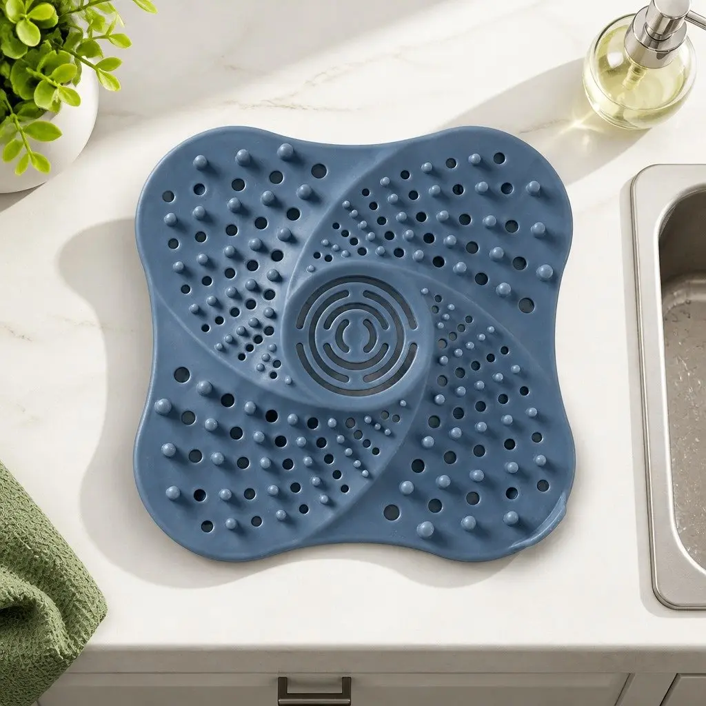 Silicone Drain Cover Anti Blocking Filter Kitchen Sink 13cm Blue