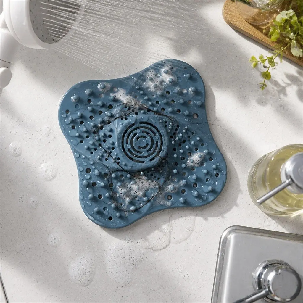 Silicone Drain Cover Anti Blocking Filter Kitchen Sink 13cm Blue