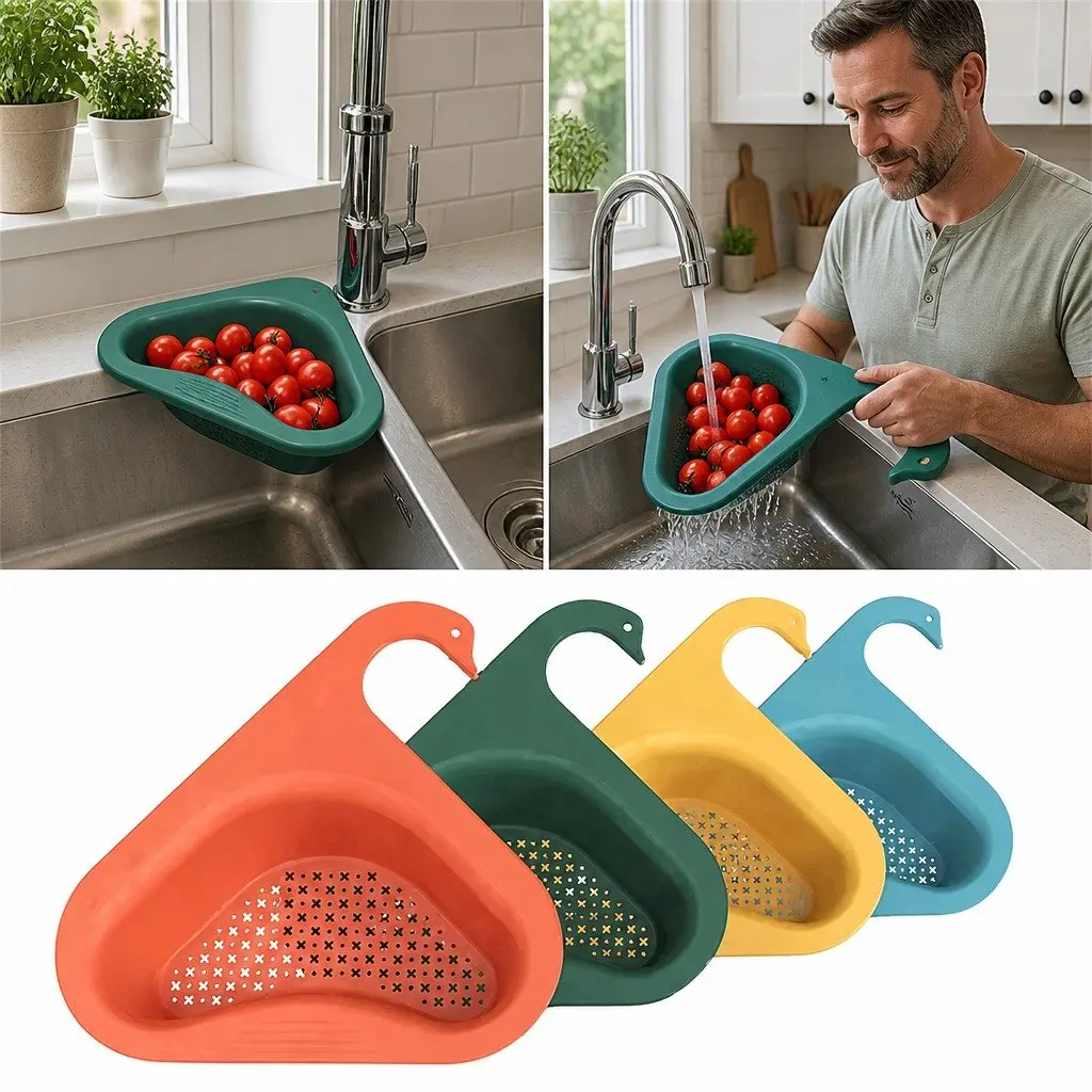 Kitchen Sink Drain Storage Basket Non-Slip Blue