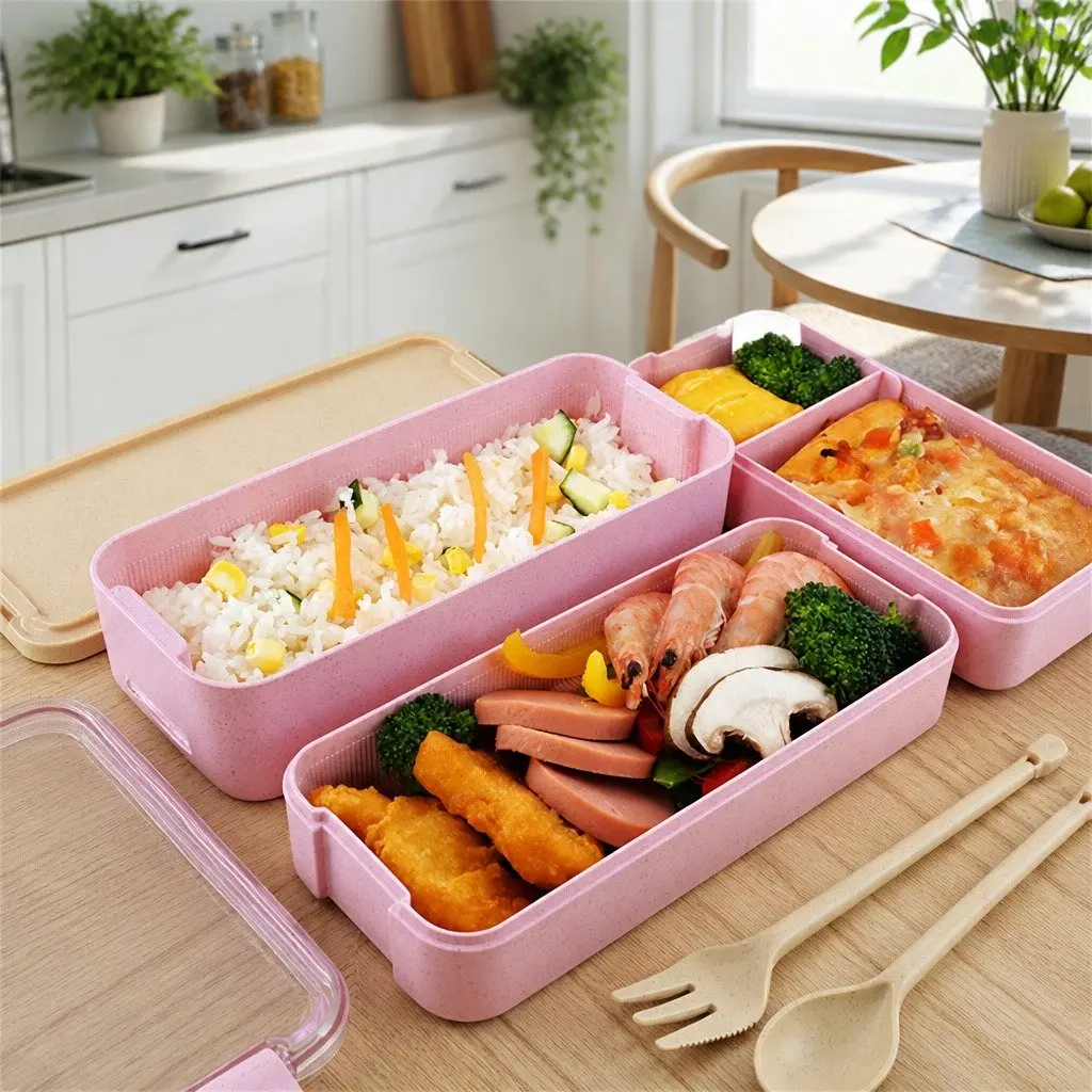3-Layer Bento Lunch Box 900ml with Easy Lock Seal