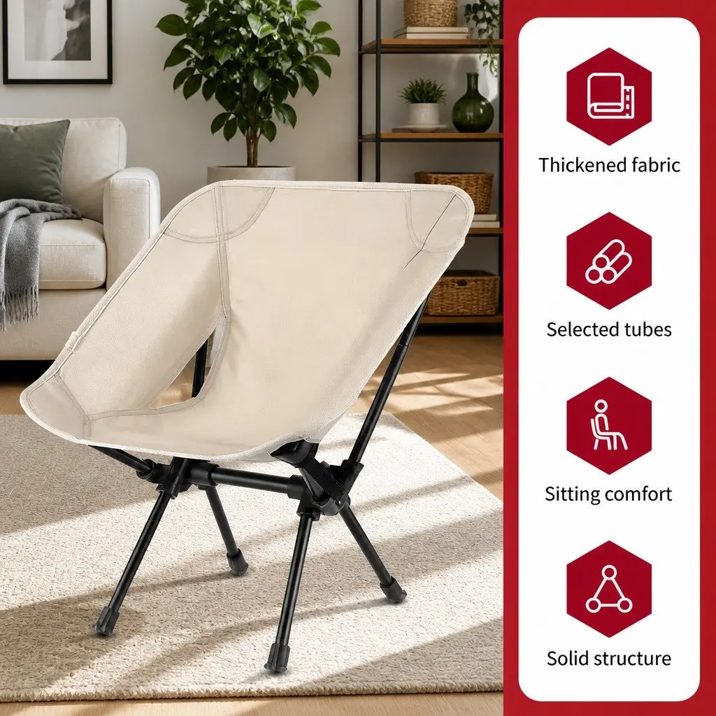 Outdoor Fishing Camping Moon Chair Foldable Portable Lightweight Seat Garden