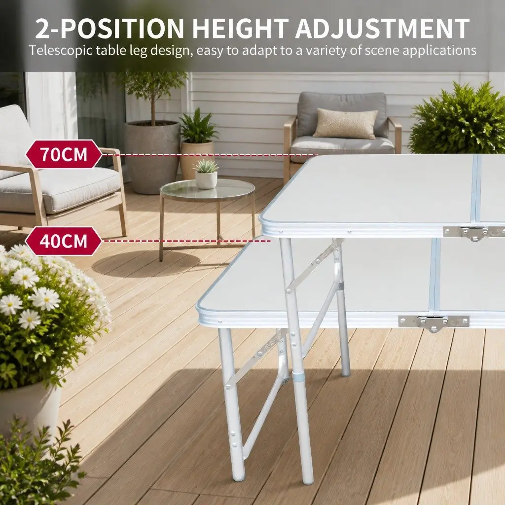 Folding Camping Table Portable Outdoor Picnic BBQ Aluminum Desk Foldable