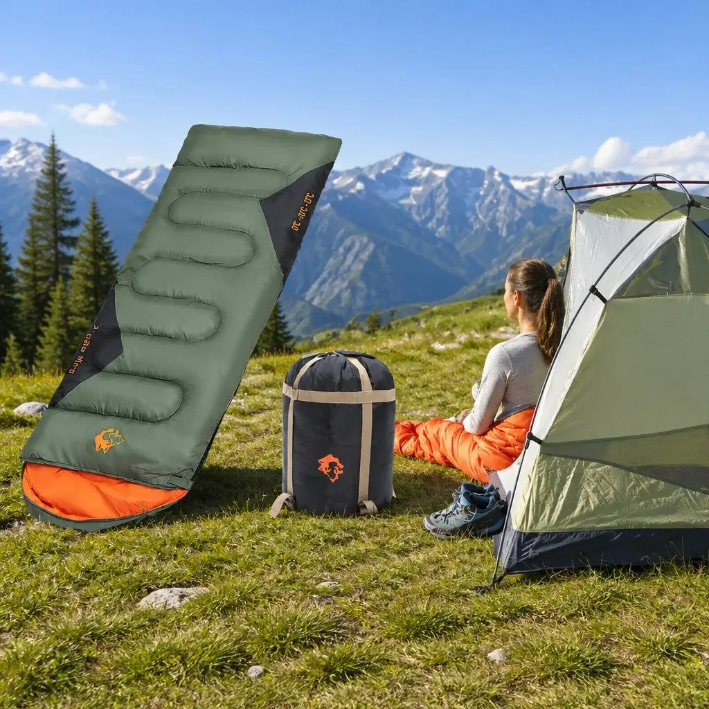 Outdoor Sleeping Bag Waterproof Envelope Rectangular Design Camping Quilt