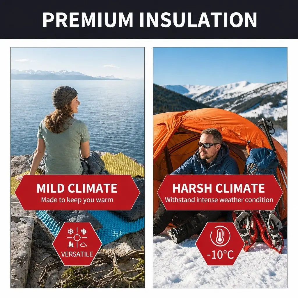 Envelope Sleeping Bag Outdoor Camping Rectangular Waterproof Seasonal Quilt Pad