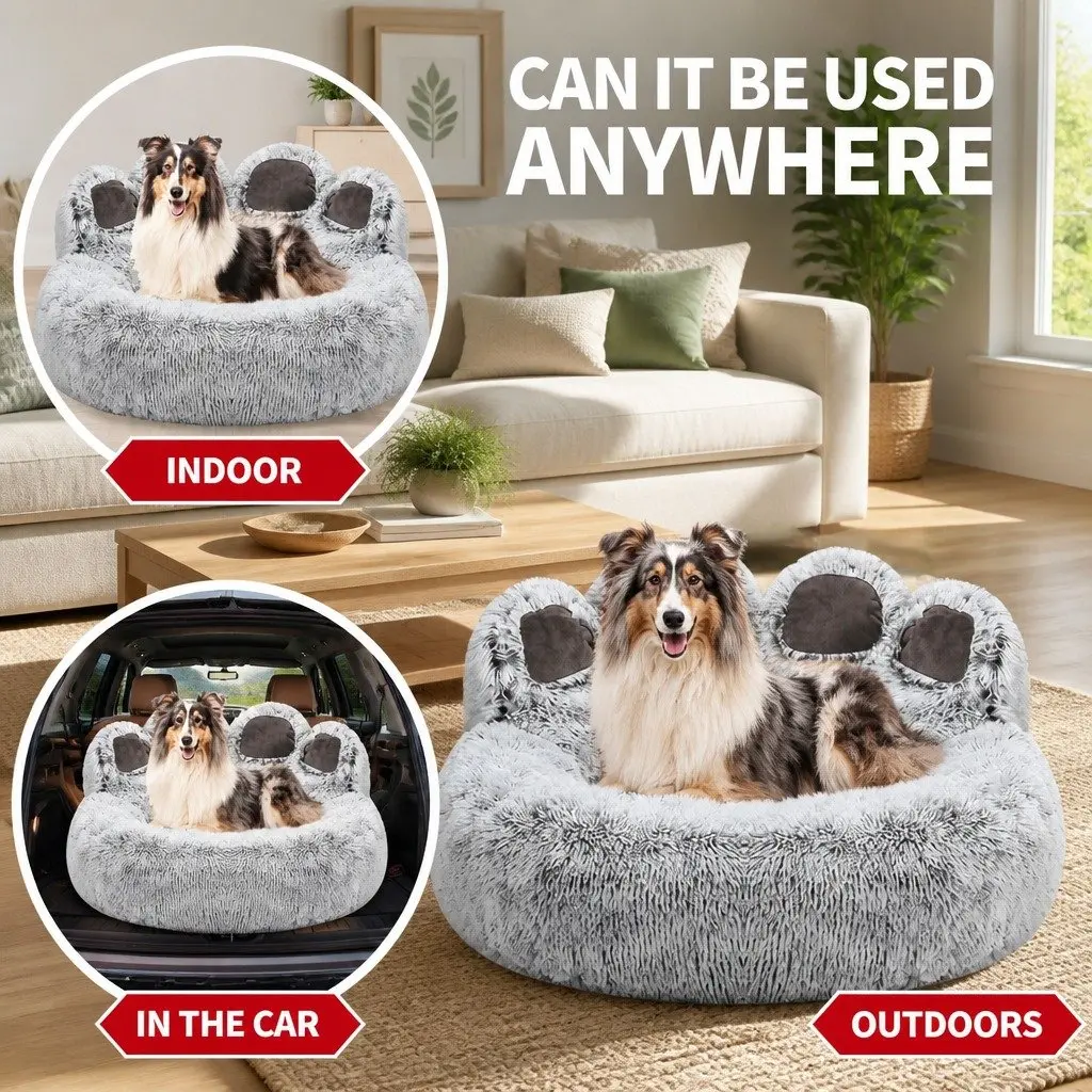 Pet Bed Cushion Bear Paw Soft Warm XXS Dog Kennel Mat Blanket Washable