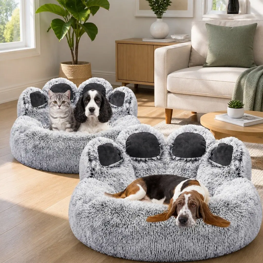 Pet Bed Cushion Bear Paw Soft Warm XXS Dog Kennel Mat Blanket Washable