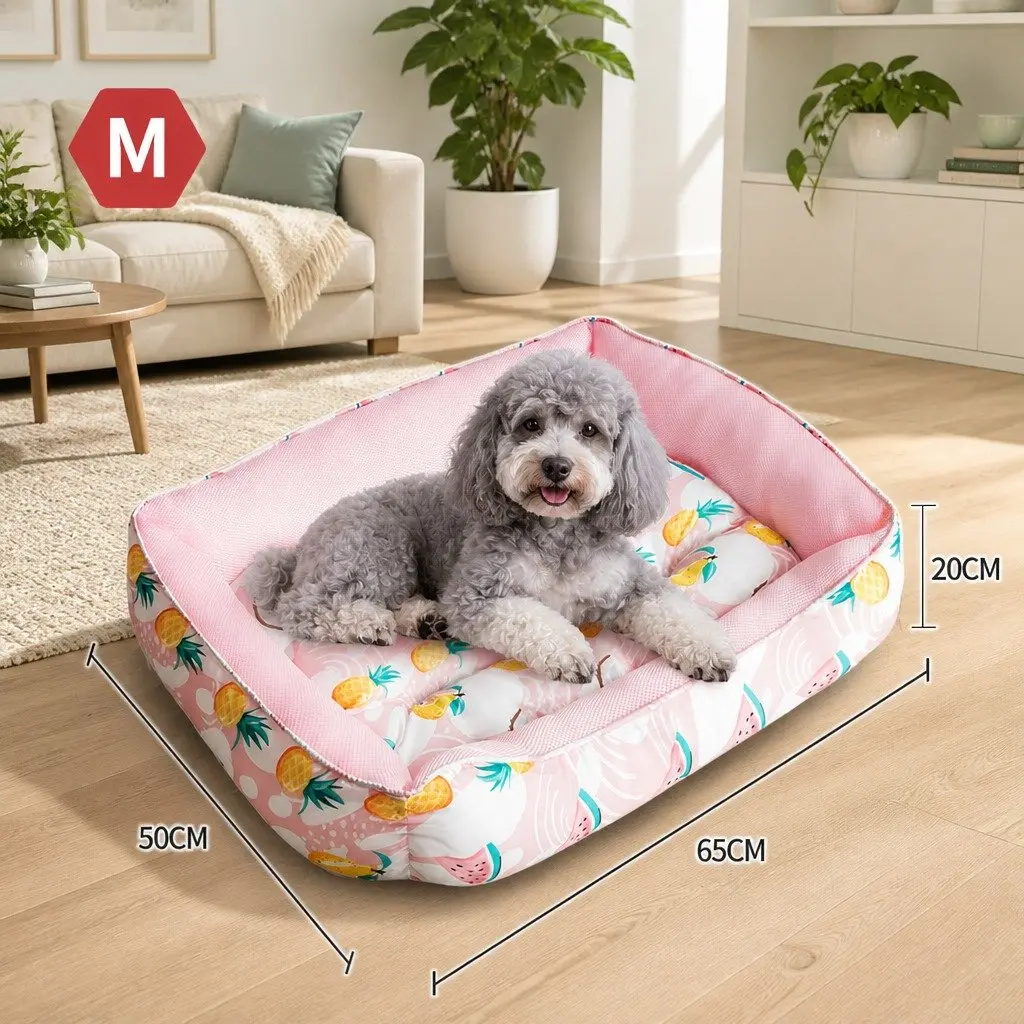 Pet Cooling Pad Waterproof Breathable Mesh Large 65x50x20cm Pink