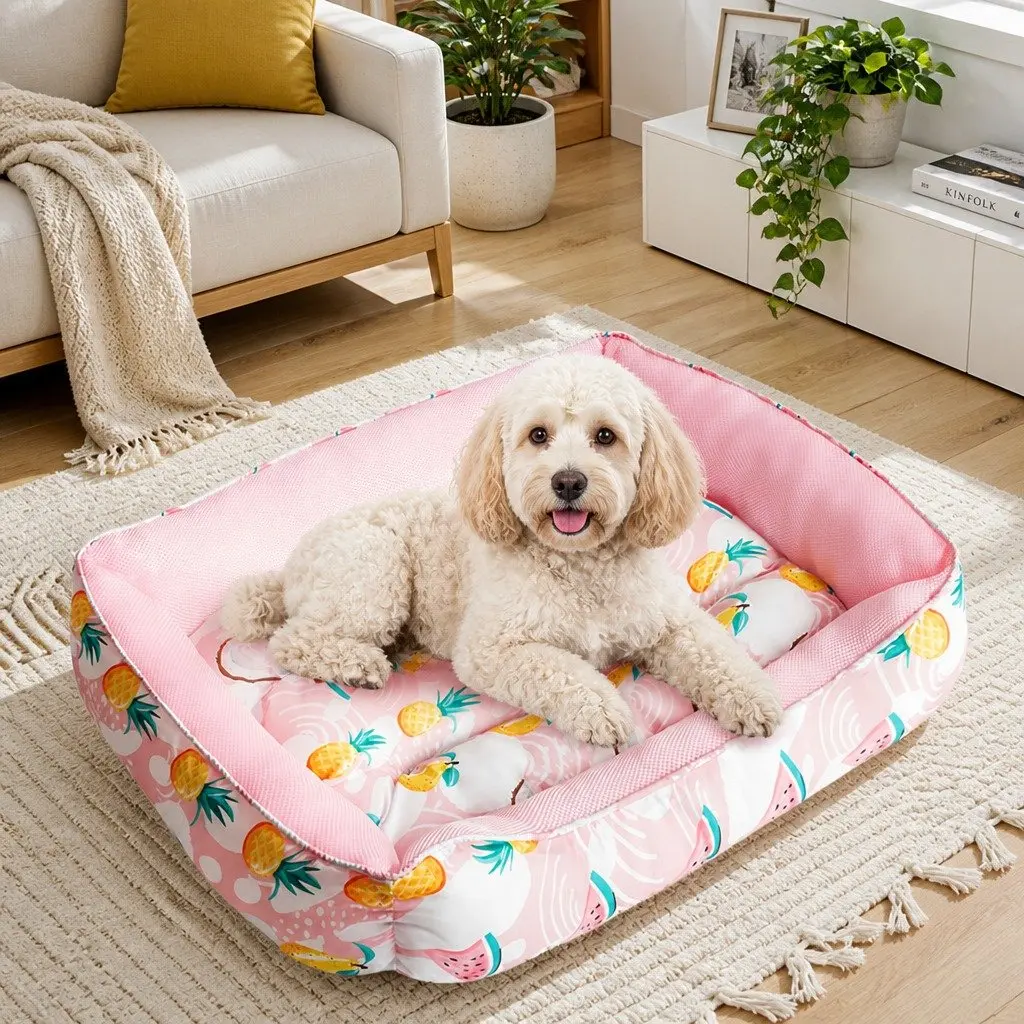 Pet Cooling Pad Waterproof Breathable Mesh Large 65x50x20cm Pink