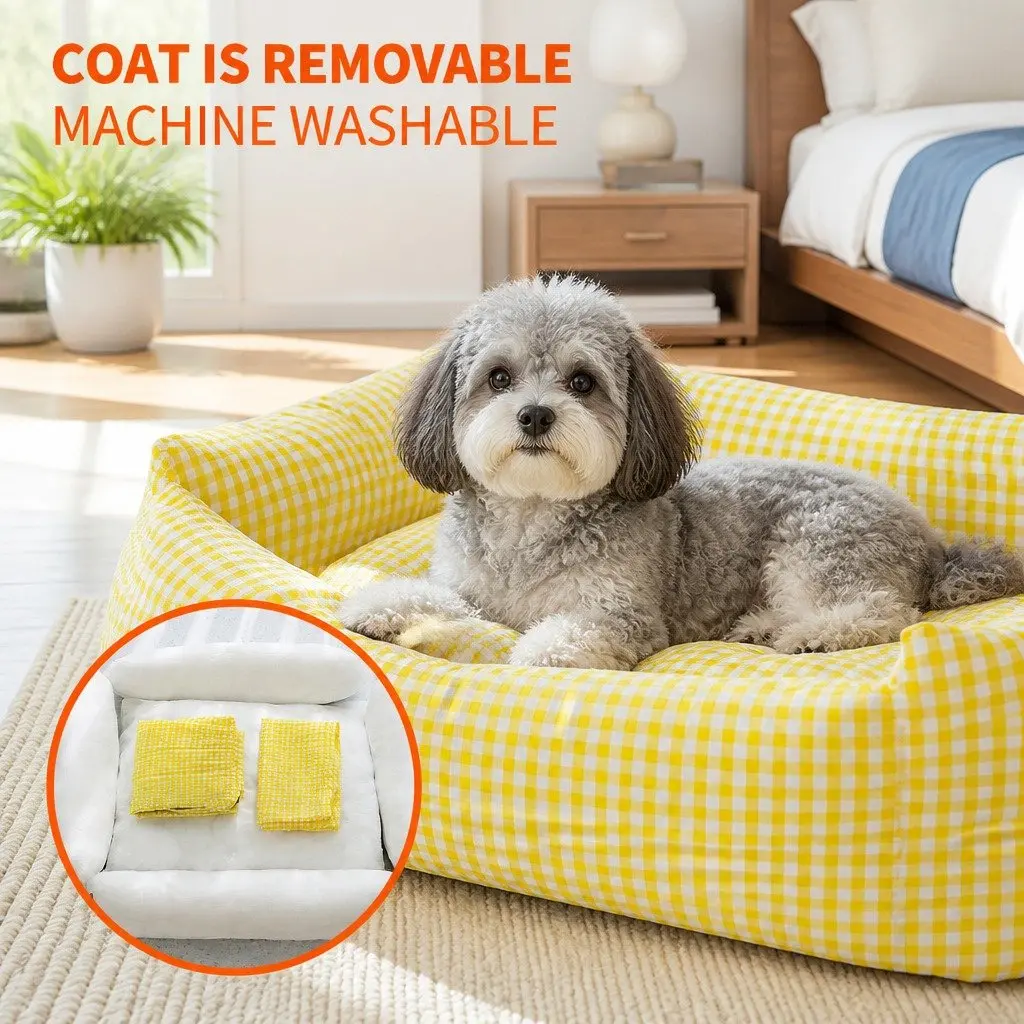 Dog Bed Kennel Pet Sleep Mat Washable Cushion 70cm Comfortable Breathable Warm