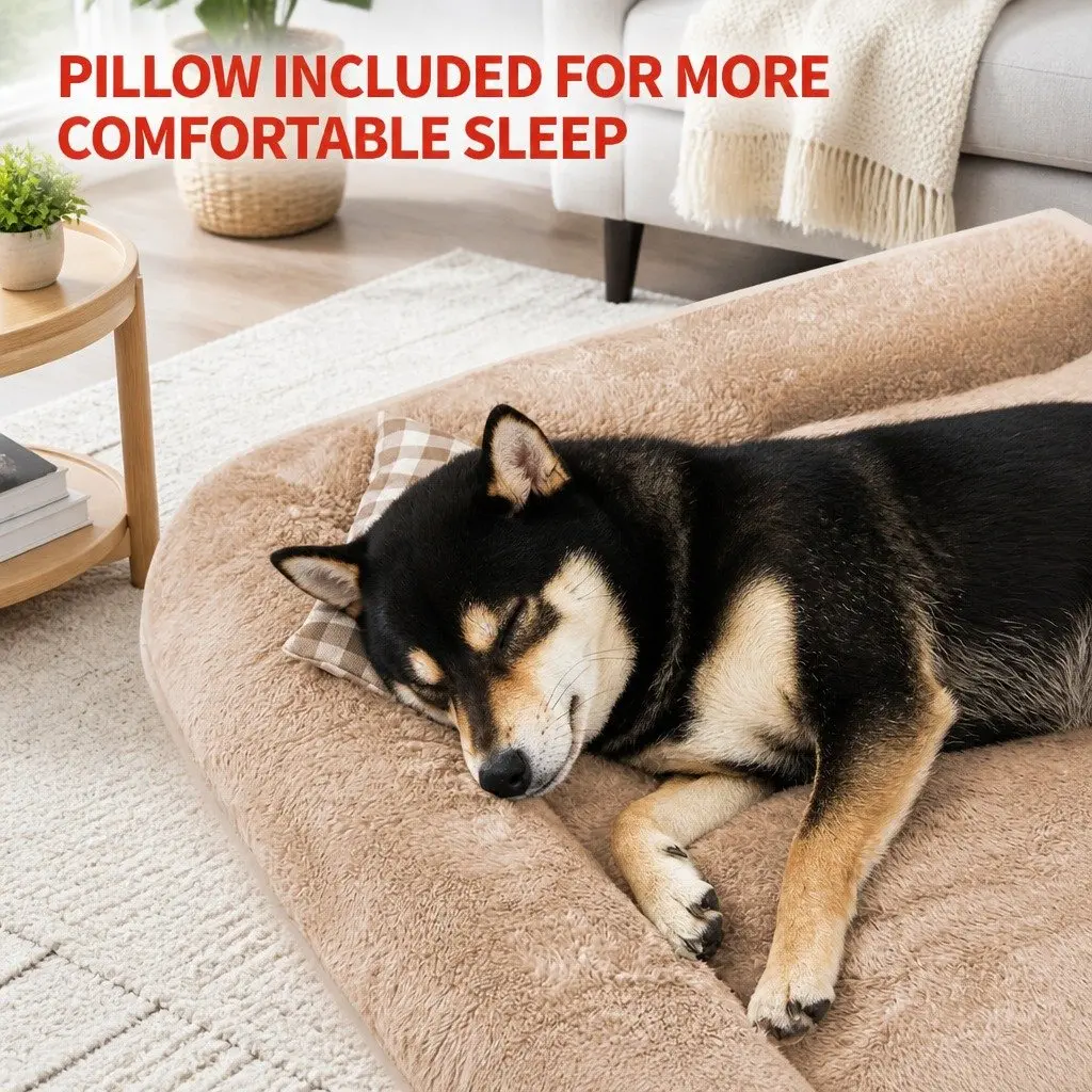 Dog Bed Super Soft Warm Removable Washable 60x50x12cm