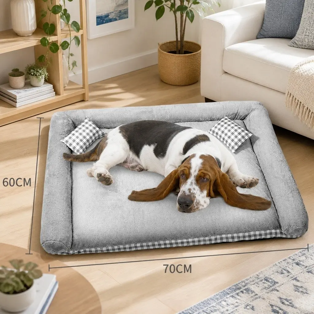 Dog Bed Warm Soft Plush Removable Washable 70x60x13cm