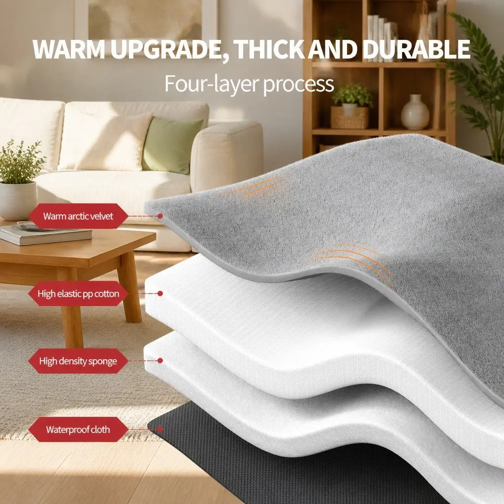 Dog Bed Warm Soft Plush Removable Washable 70x60x13cm