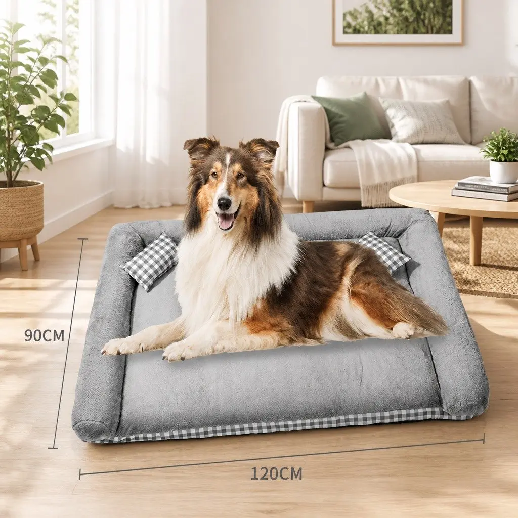 Pet Bed Dog Cat Soft Cushion Detachable Washable Warm Basket Puppy Mat Large