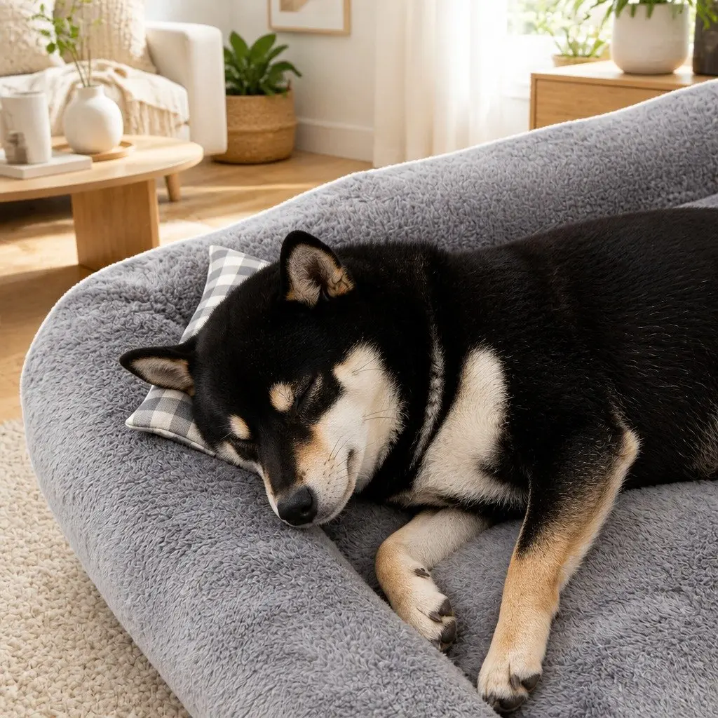 Pet Bed Dog Cat Soft Cushion Detachable Washable Warm Basket Puppy Mat Large