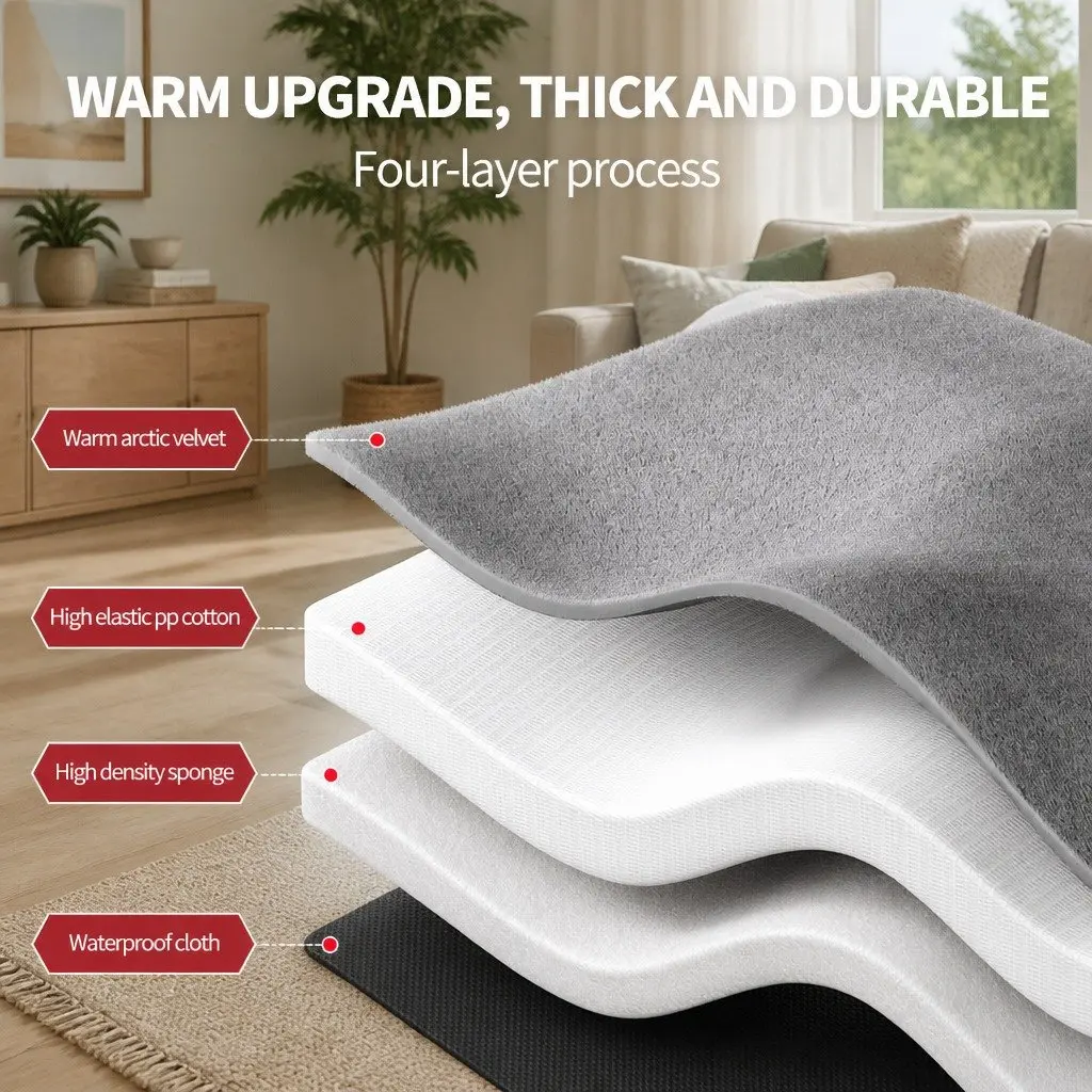 Pet Bed Dog Cat Soft Cushion Detachable Washable Warm Basket Puppy Mat Large