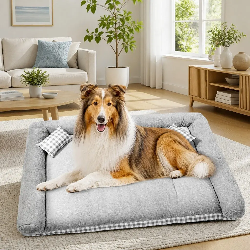 Pet Bed Dog Cat Soft Cushion Detachable Washable Warm Basket Puppy Mat Large