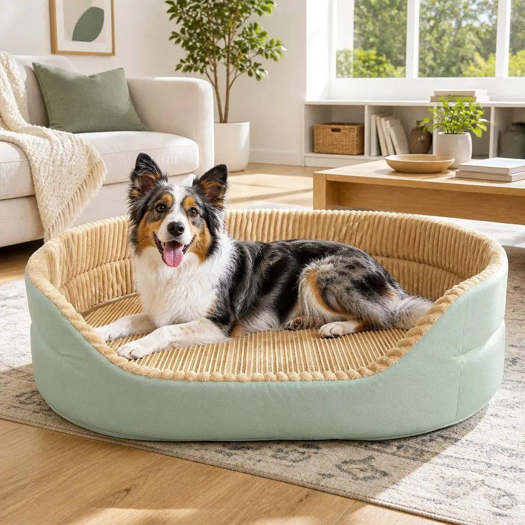 Large Dog Cat Bed Calming Cushion Plush Soft Warm Mattress 80x65x23cm