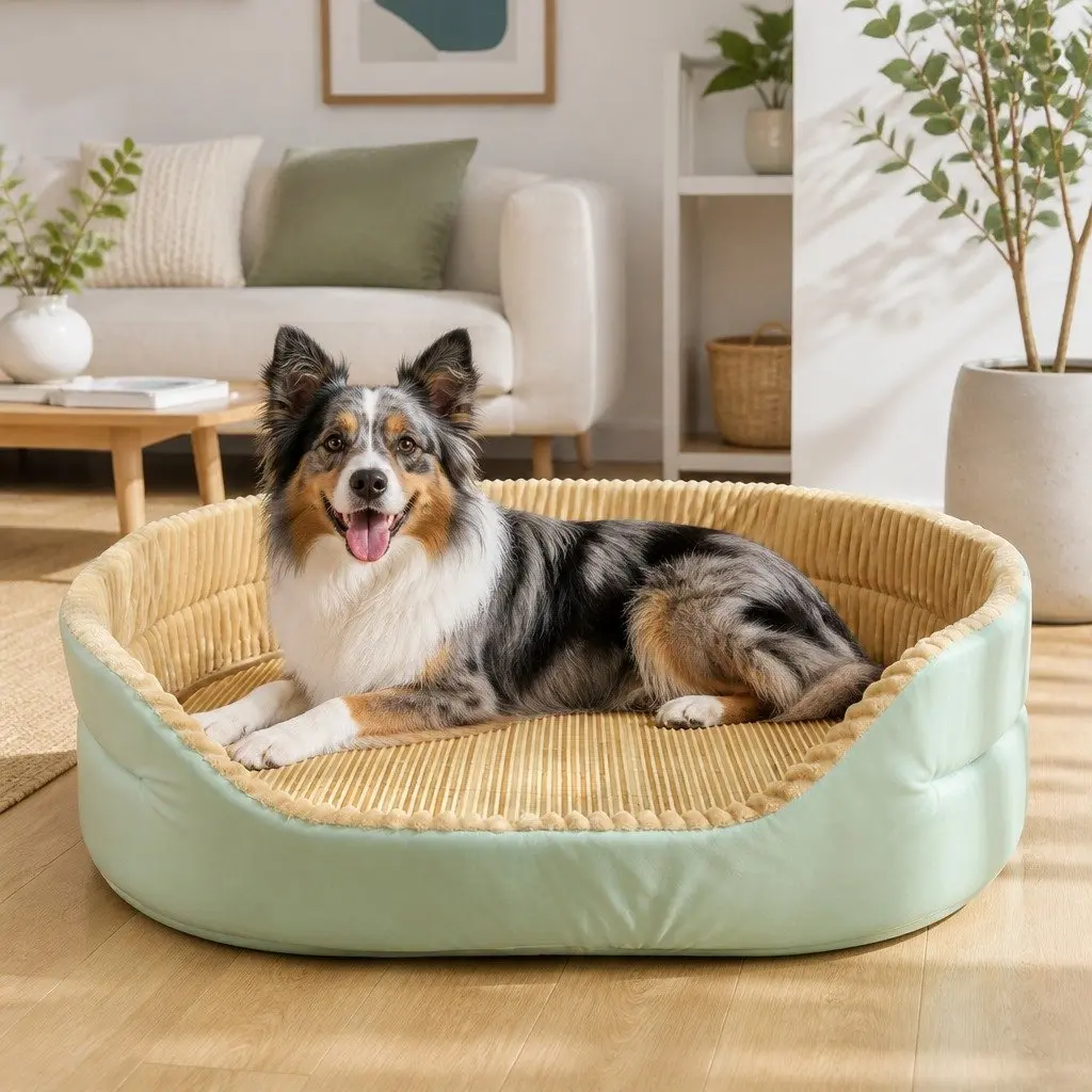 Large Dog Cat Bed Calming Cushion Plush Soft Warm Mattress 80x65x23cm