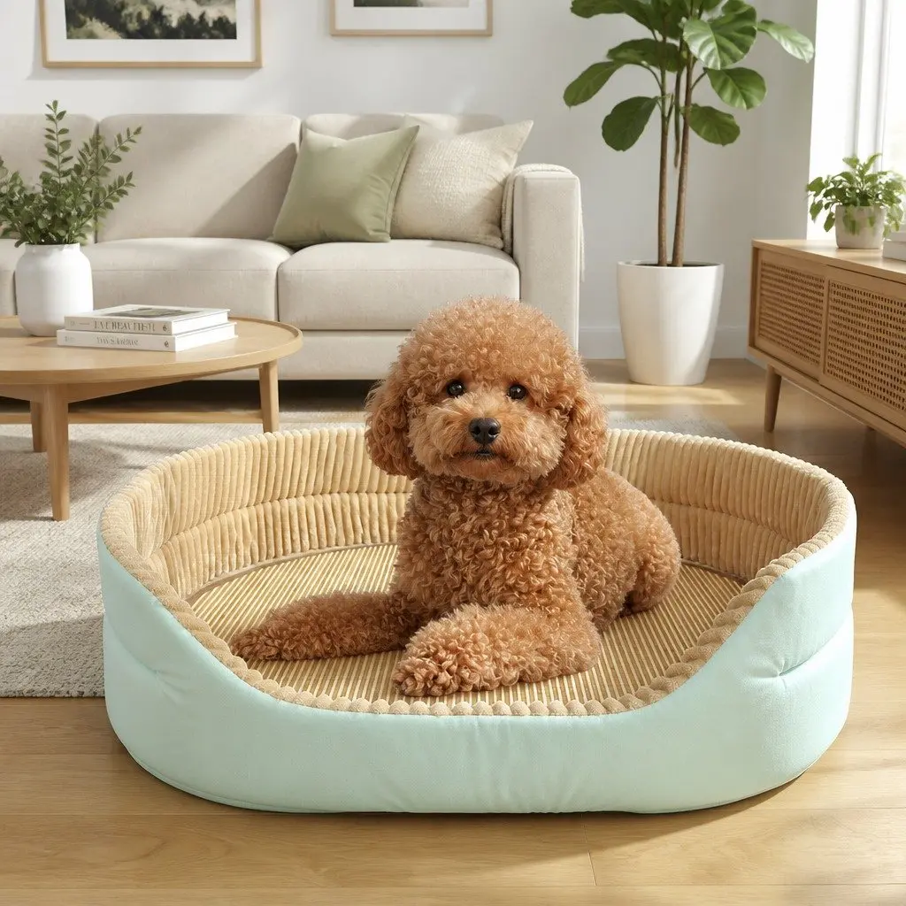Pet Calming Bed Warm Soft Rectangle Nest Cozy Sleeping Kennel for Dogs Cats