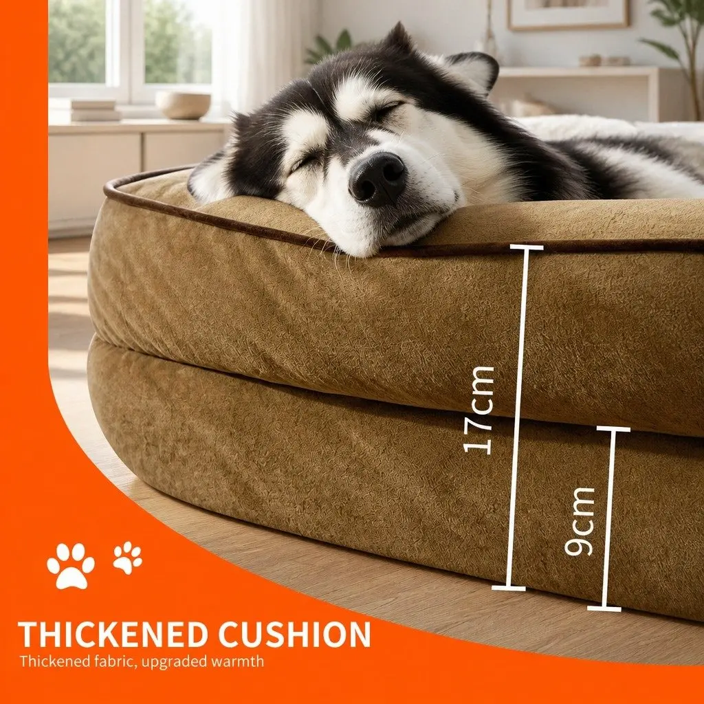 Dog Sofa Bed Large Thickened Padding Three-Sided Support 90x70x17cm