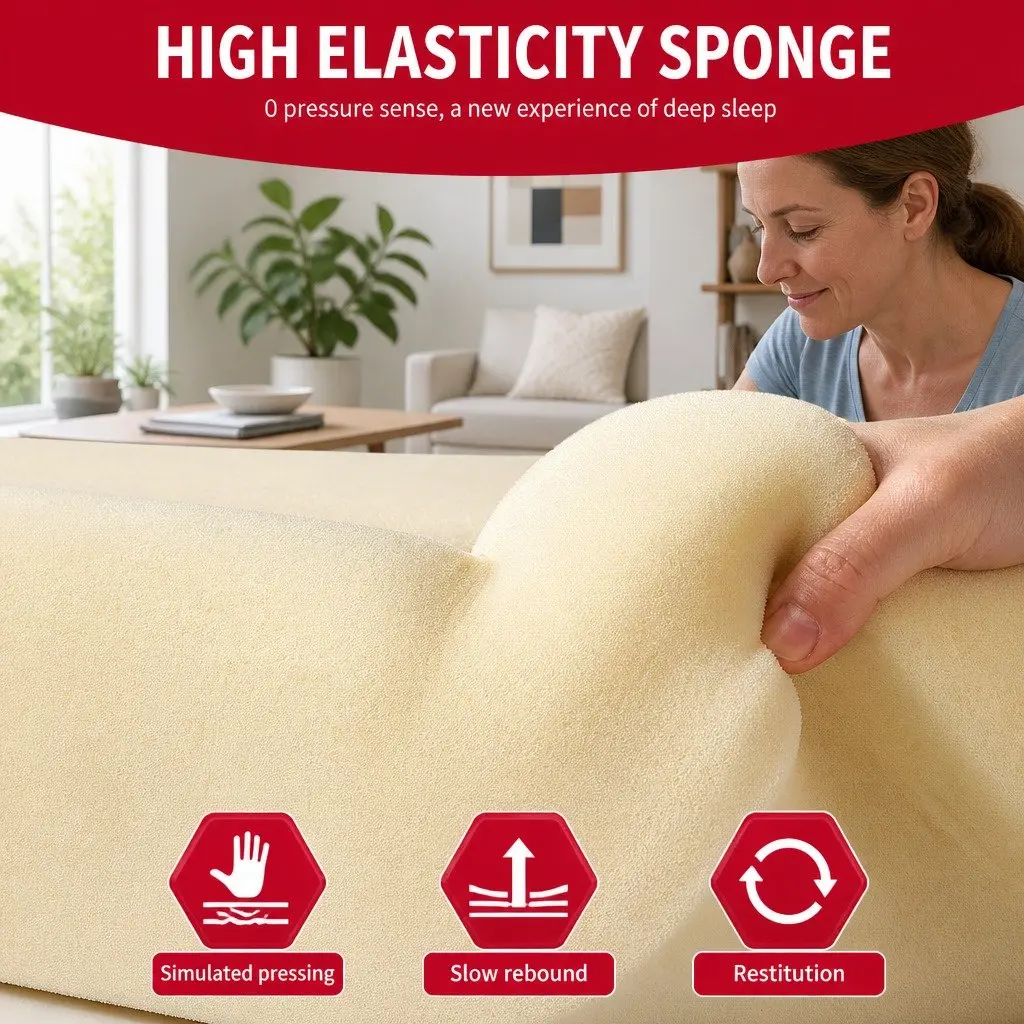 Dog Sofa Bed Thickened Sponge Deep Sleep Cushion Yellow 75x60x17cm