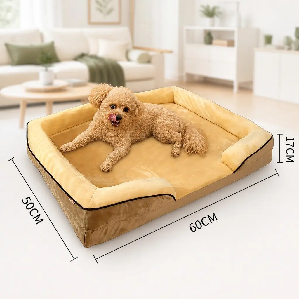 Dog Sofa Bed Thickened Sponge Cushion 60x50x17cm Detachable Washable Cover