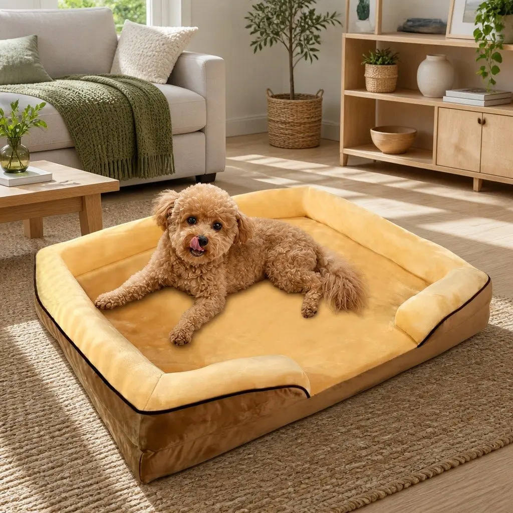Dog Sofa Bed Thickened Sponge Cushion 60x50x17cm Detachable Washable Cover