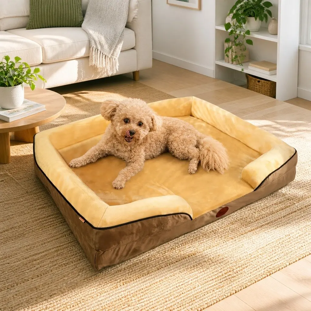 Dog Sofa Bed Thickened Sponge Cushion 60x50x17cm Detachable Washable Cover