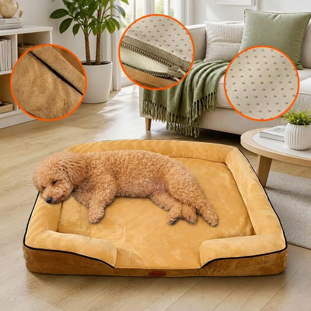Dog Sofa Bed Thickened Sponge Cushion 60x50x17cm Detachable Washable Cover